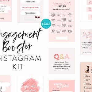 Engagement Boost Bundle for Instagram 300 Canva Posts, Story & Puzzle Templates Instagram Templates for Creators and Coaches image 9