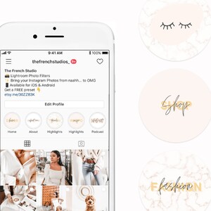 Gold Marble Instagram Highlight Icons Pack for Small Business & Bloggers Instagram Story Icons Handwriting Instagram Story Highlights image 6