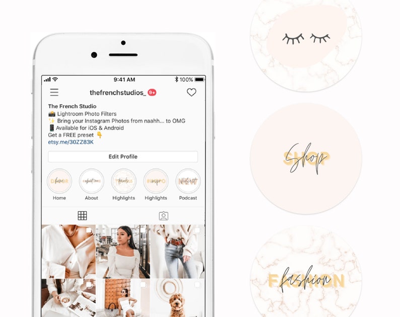 Gold Marble Instagram Highlight Icons Pack for Small Business & Bloggers Instagram Story Icons Handwriting Instagram Story Highlights image 6