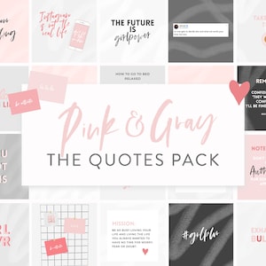 Pink Quotes Pack - 50+ Instagram Quotes - Instagram Post Templates & Illustrations - Motivational and Inspirational Quotes