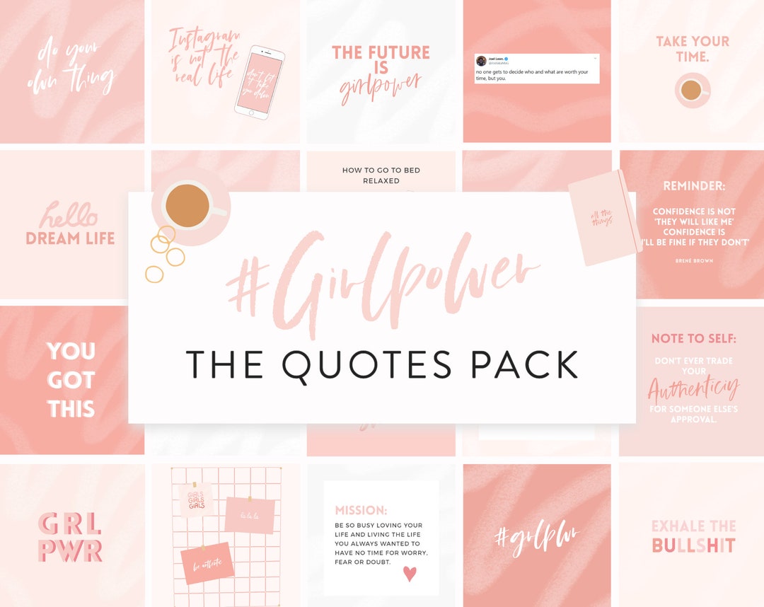 Girlpower Quotes Pack 50 Instagram Quote Graphics Illustrations