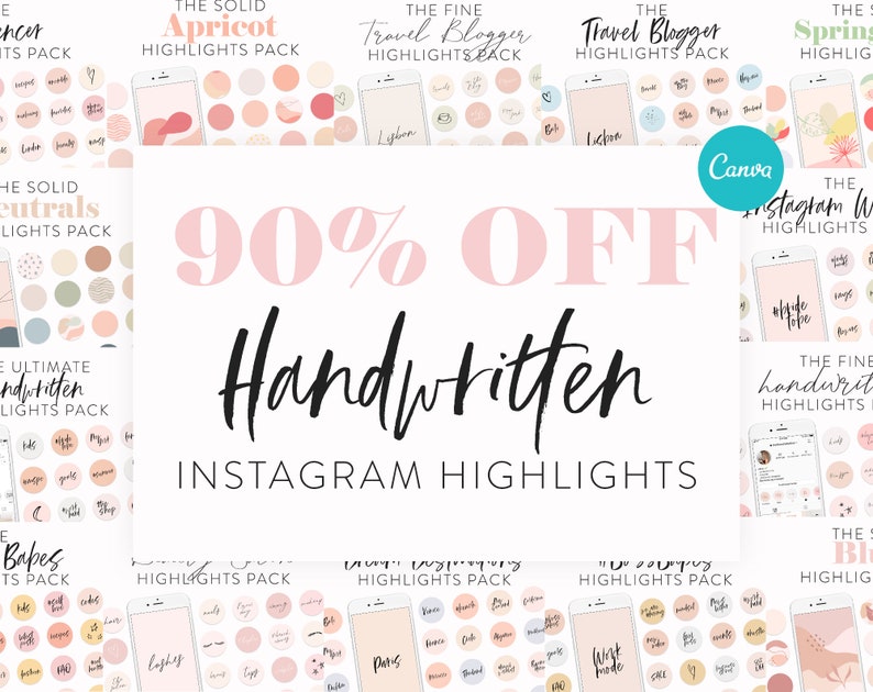 2460 Handwritten Instagram Story Highlight Covers Bundle Instagram Cover Icons IG Text Story Icons Instagram Templates Business image 8