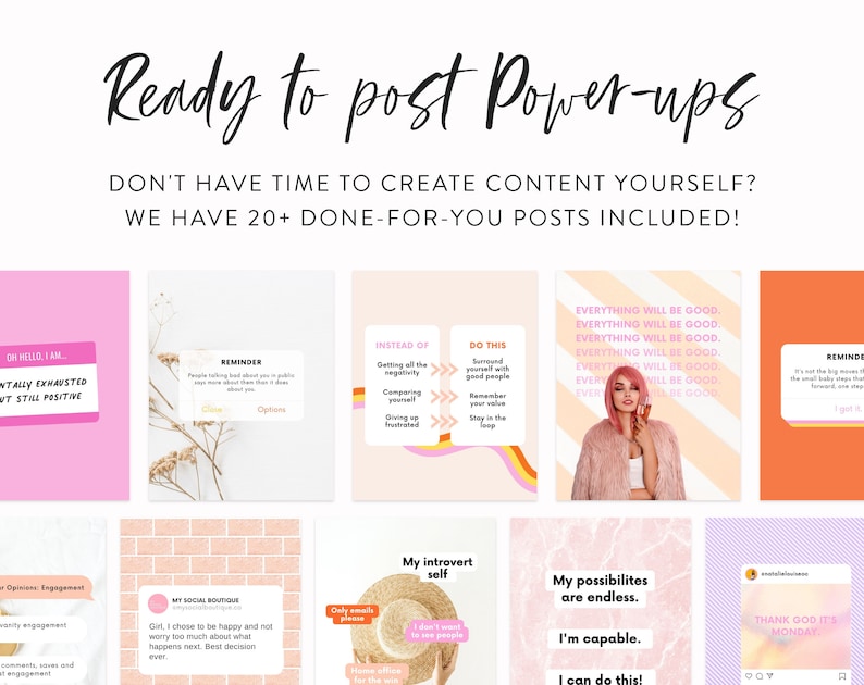 Engagement Power Instagram Templates Canva Templates for Instagram Posts & Carousels Blogger, Coach, Small Business Post Template image 6