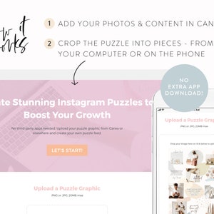 Minimal & Clean Neutrals Instagram Puzzle Feed Template Minimalist Puzzle Grid Layout for Instagram Neutrals Canva Puzzle Post Templates image 8