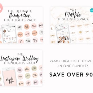 2460 Handwritten Instagram Story Highlight Covers Bundle Instagram Cover Icons IG Text Story Icons Instagram Templates Business image 6