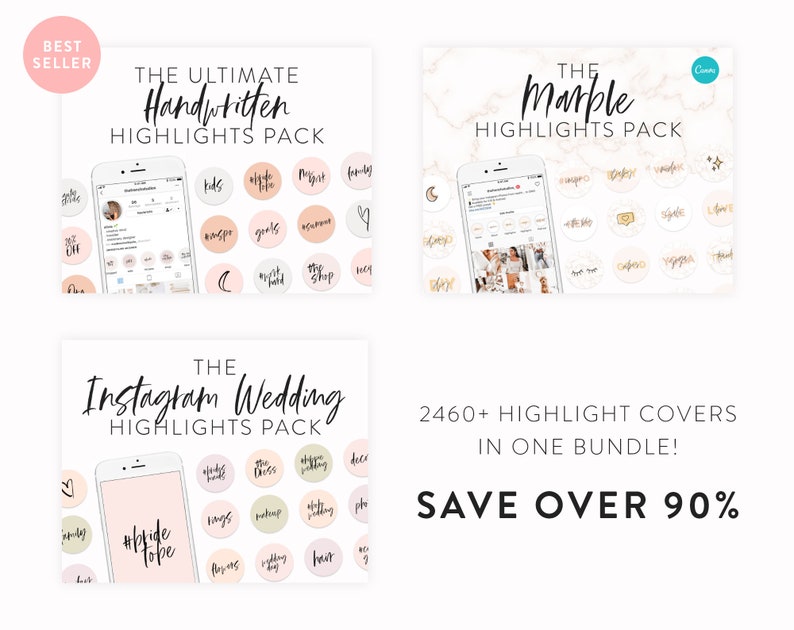 2460 Handwritten Instagram Story Highlight Covers Bundle Instagram Cover Icons IG Text Story Icons Instagram Templates Business image 6