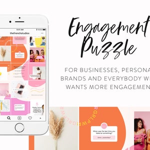 Engagement Power Instagram Puzzle Instagram Puzzle Feed Post Template Canva Puzzle Grid Layout Templates Instagram Engagement Power image 2