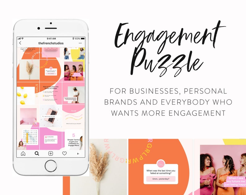 Engagement Power Instagram Puzzle Instagram Puzzle Feed Post Template Canva Puzzle Grid Layout Templates Instagram Engagement Power image 2