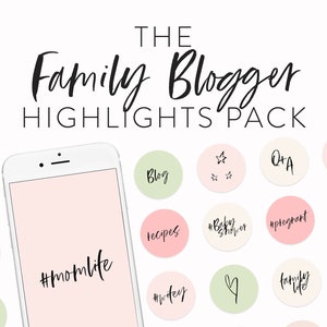 Family Instagram Highlights 190 Instagram Icons as Highlight Covers Highlights Icons for Moms and Family Bloggers Handwritten Icons image 1