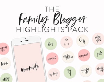 Family Instagram Highlights - 190+ Instagram Icons as Highlight Covers - Highlights Icons for Moms and Family Bloggers - Handwritten Icons