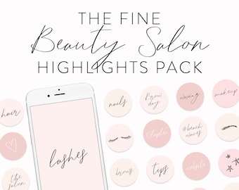 Beauty Instagram Highlight Icons - 70+ Instagram Text Highlights - Highlight Covers and Icons for Beauty Salons - Instagram Templates