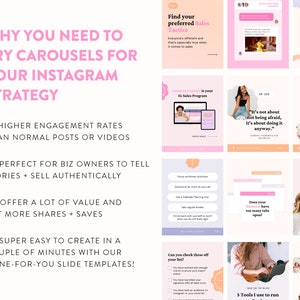 Instagram Engagement Carousel Posts Canva Seamless Carousel Post Templates Instagram Small Biz Marketing Power for Coaches & Creators image 4