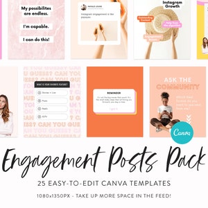 Engagement Power Instagram Templates Canva Templates for Instagram Posts & Carousels Blogger, Coach, Small Business Post Template image 3