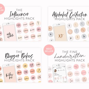 2460 Handwritten Instagram Story Highlight Covers Bundle Instagram Cover Icons IG Text Story Icons Instagram Templates Business image 3