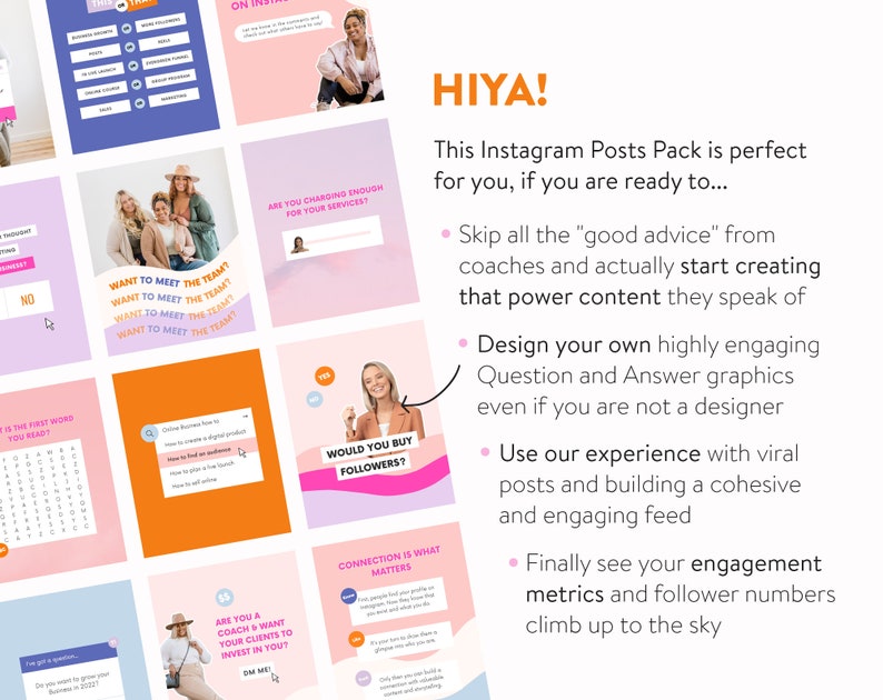 Questions and Answers Posts Pack for Instagram Canva Q&A Post Templates Engagement Accelerator for Coaches and Small Businesses on IG image 10