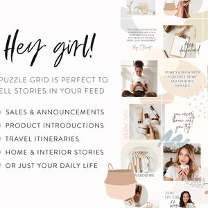 Minimal & Clean Neutrals Instagram Puzzle Feed Template Minimalist Puzzle Grid Layout for Instagram Neutrals Canva Puzzle Post Templates image 6