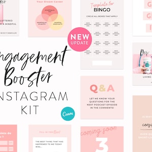 Instagram Templates for more Engagement NEW UPDATE - Instagram Stories Templates for Canva - Canva Templates for Instagram Feed & Stories
