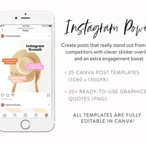 Engagement Power Instagram Templates Canva Templates for Instagram Posts & Carousels Blogger, Coach, Small Business Post Template image 2