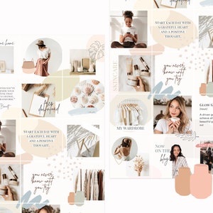 Minimal & Clean Neutrals Instagram Puzzle Feed Template Minimalist Puzzle Grid Layout for Instagram Neutrals Canva Puzzle Post Templates image 5