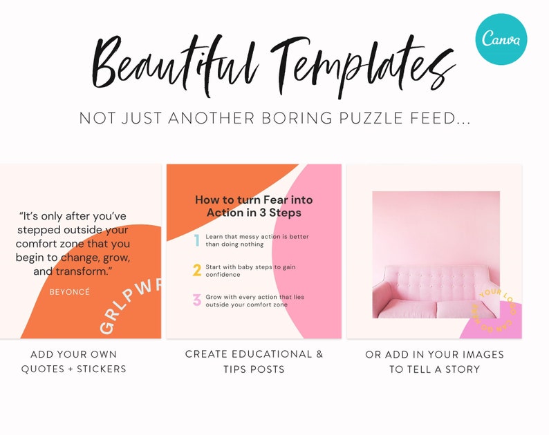 Engagement Power Instagram Puzzle Instagram Puzzle Feed Post Template Canva Puzzle Grid Layout Templates Instagram Engagement Power image 4