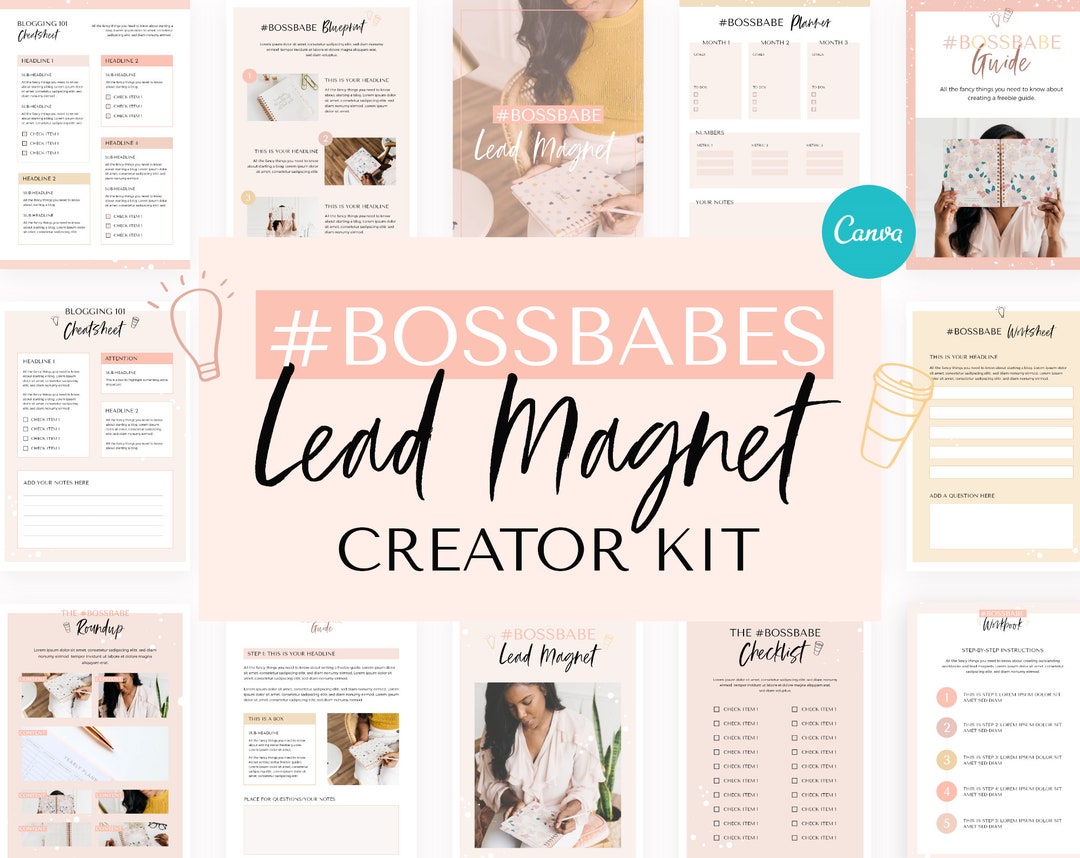Lead Magnet Canva Template Bundle - Workbook Templates - Pinterest ...