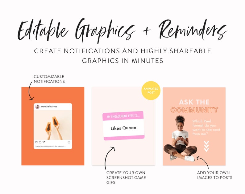 Engagement Power Instagram Templates Canva Templates for Instagram Posts & Carousels Blogger, Coach, Small Business Post Template image 4