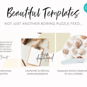 Minimal & Clean Neutrals Instagram Puzzle Feed Template Minimalist Puzzle Grid Layout for Instagram Neutrals Canva Puzzle Post Templates image 7