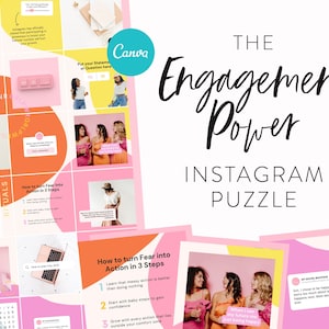 Engagement Power Instagram Puzzle Instagram Puzzle Feed Post Template Canva Puzzle Grid Layout Templates Instagram Engagement Power image 1