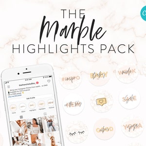 Gold Marble Instagram Highlight Icons Pack for Small Business & Bloggers Instagram Story Icons Handwriting Instagram Story Highlights image 1