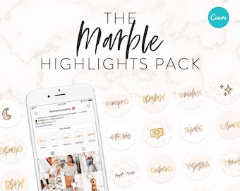 Gold Marble Instagram Highlight Icons Pack for Small Business & Bloggers - Instagram Story Icons - Handwriting Instagram Story Highlights