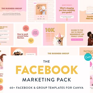 Marketing Pack for Facebook - Canva Templates for Facebook Posts & Cover Banners - Social Media Marketing for Small Biz and Content Creators