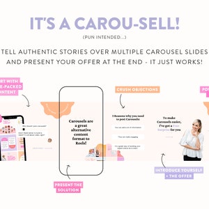 Instagram Engagement Carousel Posts Canva Seamless Carousel Post Templates Instagram Small Biz Marketing Power for Coaches & Creators image 5