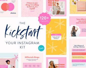 Kickstart your Instagram Template Kit - Canva Templates for Instagram Posts, Stories & Reels - Instagram Beginner Strategy Small Business