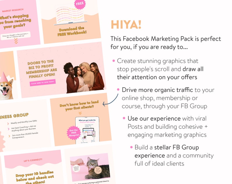 Marketing Pack for Facebook Canva Templates for Facebook Posts & Cover Banners Social Media Marketing for Small Biz and Content Creators image 9