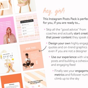 Engagement Power Instagram Templates Canva Templates for Instagram Posts & Carousels Blogger, Coach, Small Business Post Template image 9