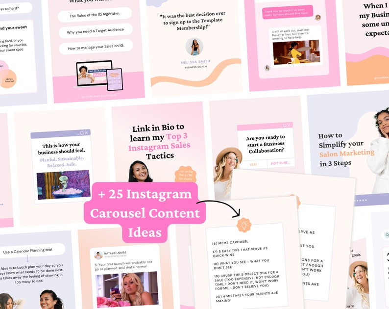 Post di carosello di coinvolgimento su Instagram Modelli di post di carosello senza soluzione di continuità di Canva Potere del marketing Instagram Small Biz per coach e creatori immagine 8