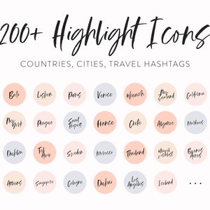 200 Dream Destinations Instagram Covers Instagram Highlight Icons Pack Handwritten Instagram Story Covers Instagram Text Highlights image 2