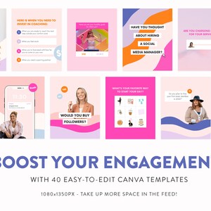 Questions and Answers Posts Pack for Instagram Canva Q&A Post Templates Engagement Accelerator for Coaches and Small Businesses on IG image 5