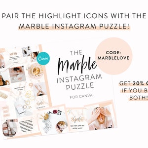 Gold Marble Instagram Highlight Icons Pack for Small Business & Bloggers Instagram Story Icons Handwriting Instagram Story Highlights image 7