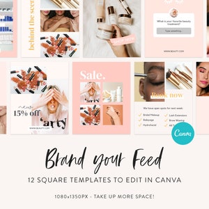 Beauty Instagram Template Kit Instagram Story Templates for Canva Instagram Posts for Hair Stylists, Makeup Artists, Brow Lash Artists image 3