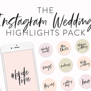 Wedding Instagram Story Highlights Calligraphy Instagram Icons Handwritten Instagram Highlight Covers Instagram Templates for Brides image 1