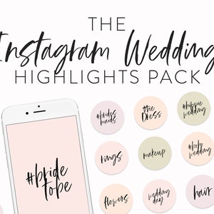 Hochzeit Instagram Story Highlights - Kalligraphie Instagram Icons - Handgeschriebene Instagram Highlight Cover - Instagram Vorlagen für Bräute