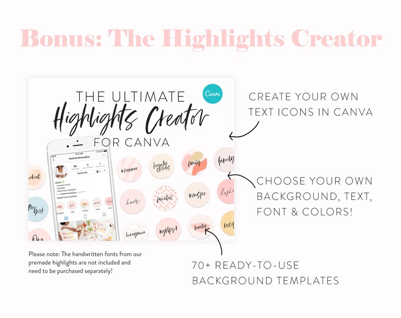 2460 Handwritten Instagram Story Highlight Covers Bundle Instagram Cover Icons IG Text Story Icons Instagram Templates Business image 7