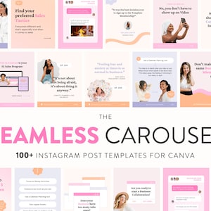 Instagram Engagement Carousel Posts Canva Seamless Carousel Post Templates Instagram Small Biz Marketing Power for Coaches & Creators image 1