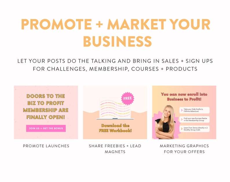 Marketing Pack for Facebook Canva Templates for Facebook Posts & Cover Banners Social Media Marketing for Small Biz and Content Creators image 5