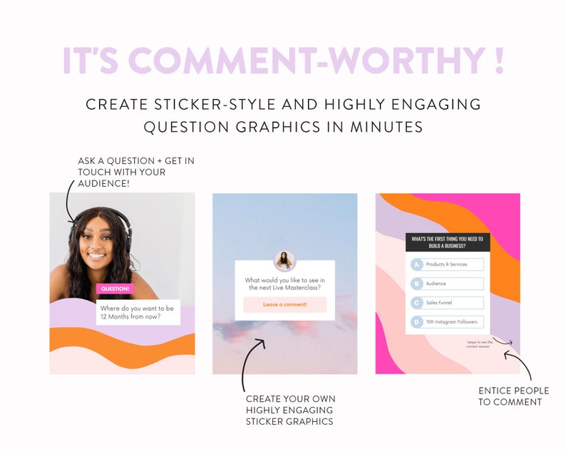 Questions and Answers Posts Pack for Instagram Canva Q&A Post Templates Engagement Accelerator for Coaches and Small Businesses on IG image 4