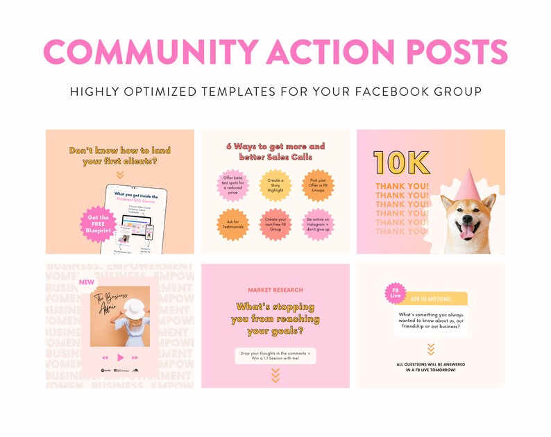Marketing Pack for Facebook Canva Templates for Facebook Posts & Cover Banners Social Media Marketing for Small Biz and Content Creators image 6
