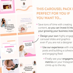 Post di carosello di coinvolgimento su Instagram Modelli di post di carosello senza soluzione di continuità di Canva Potere del marketing Instagram Small Biz per coach e creatori immagine 10