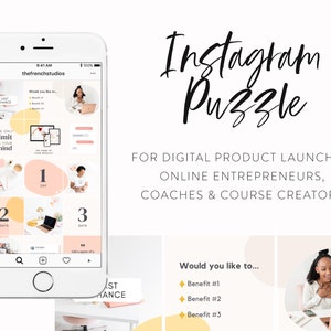 Launch Instagram Puzzle Template Instagram Puzzle Layout Canva Instagram Post Grid Templates IG for Course Creators & Business Coaches image 2