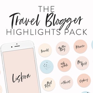 Travel Blogger Instagram Highlights - Instagram Story Highlight Covers - Typography IG Story Highlights & Highlight Icons